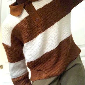 MAJOR MAJOR white and Brown buttoned up Sweater